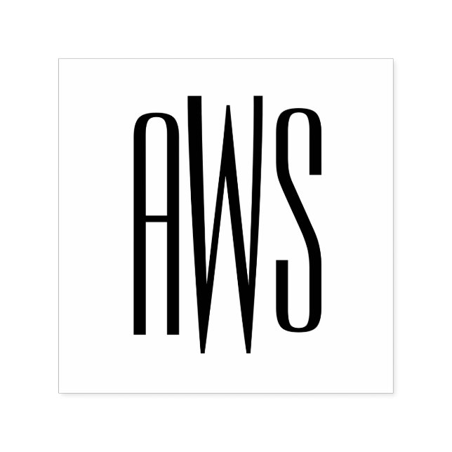 Tampon Auto-encreur Simple Élégant 3 Lettre initiale Monogramme #8B (Design)