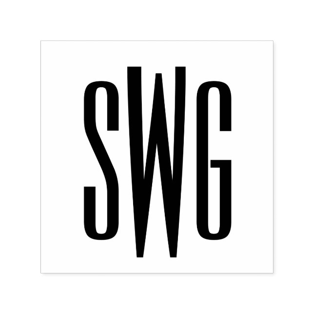 Tampon Auto-encreur Simple Élégant 3 Lettre initiale Monogramme #8BSt3 (Design)