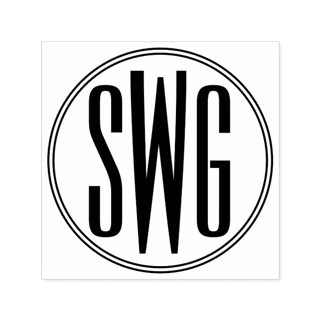 Tampon Auto-encreur Simple Élégant 3 Lettre initiale Monogramme #8BStF (Design)