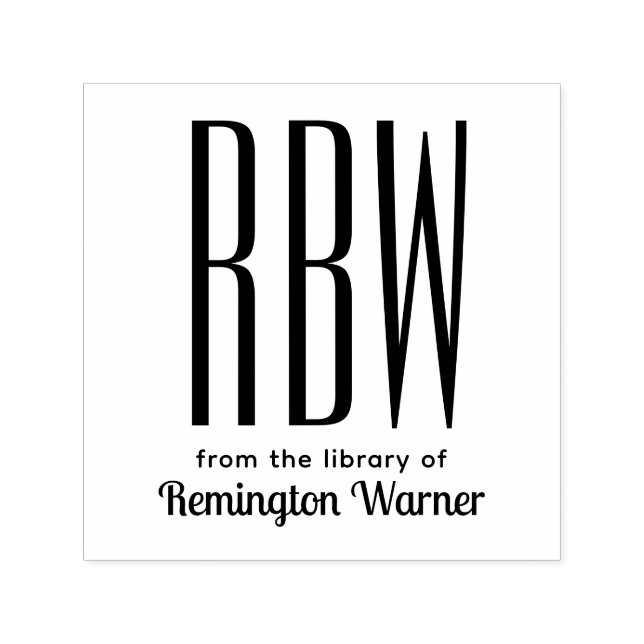 Tampon Auto-encreur Simple Élégant 3 Lettre initiale Monogramme #8D Li (Design)