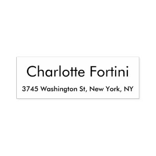 Tampon Auto-encreur Simple Élégant Noir & Blanc Minimaliste 