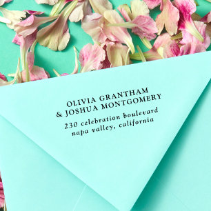 Tampon Auto-encreur Simple élégante Couple Noms Personnalisés Adresse 