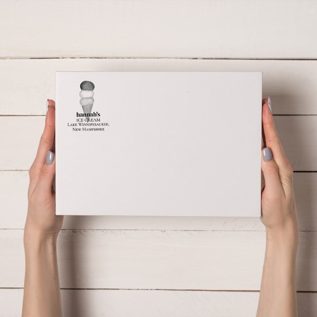 Tampon Auto-encreur Simple Ice Cream Cone Business (Ice cream cone simple business stamp)