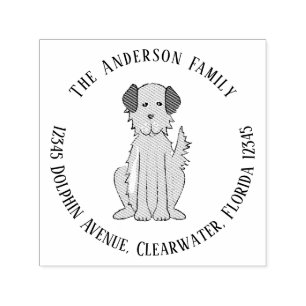 Tampon Auto-encreur Simple Modern Cube Dog Pet Adresse de retour