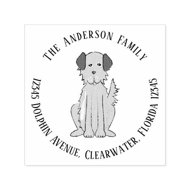 Tampon Auto-encreur Simple Modern Cube Dog Pet Adresse de retour (Design)