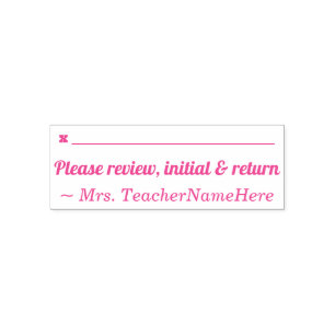 Tampon Auto-encreur Simple "Veuillez examiner, parapher & retourner"