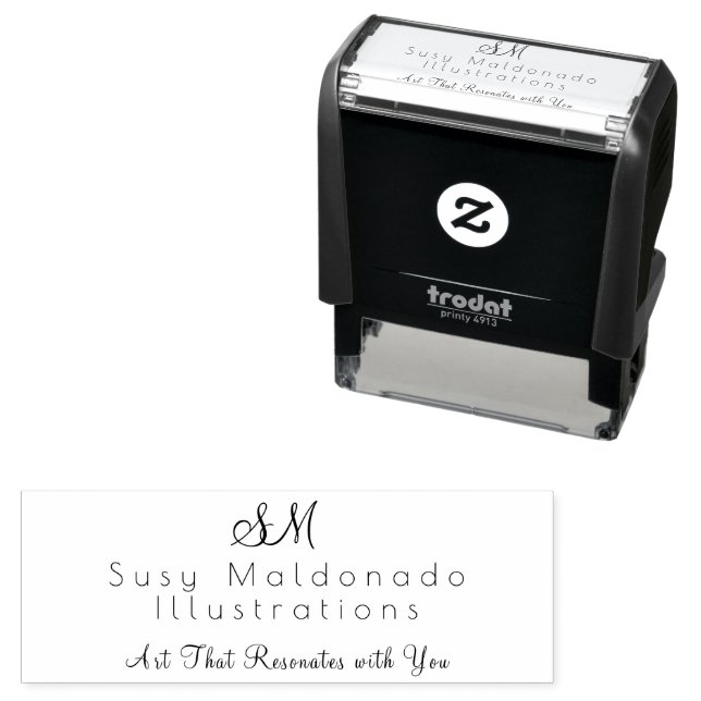 Tampon Auto-encreur Small Business Self Inking Rubber Stamp (En situation)