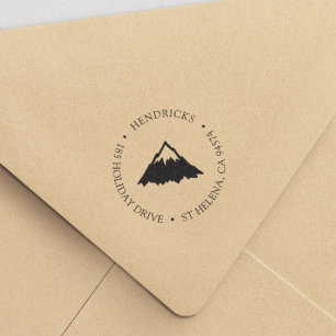 Tampon Auto-encreur Snow Capped Mountain Peak Return Address