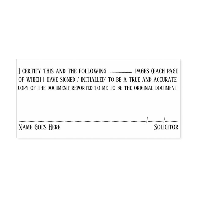 Tampon Auto-encreur Solliciteur certifie les pages du document copie c (Design)