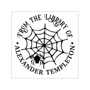 Tampon Auto-encreur SpiderWeb & Spider Silhouette de la bibliothèque d