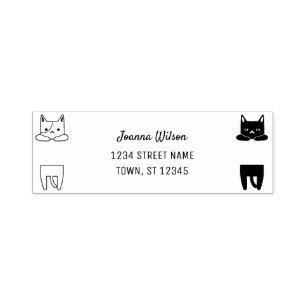 Tampon Auto-encreur Stamp auto-incking Cute Cats Nom personnel Adresse