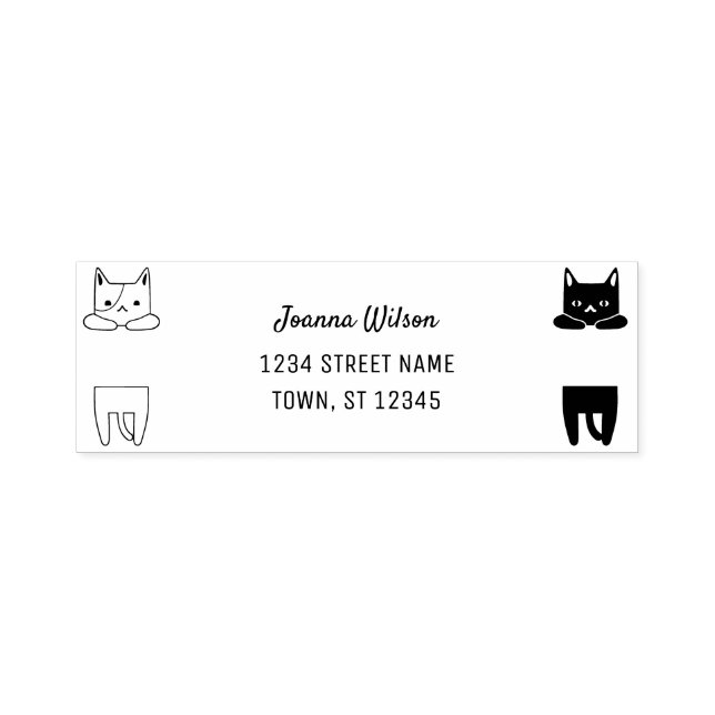 Tampon Auto-encreur Stamp auto-incking Cute Cats Nom personnel Adresse (Design)