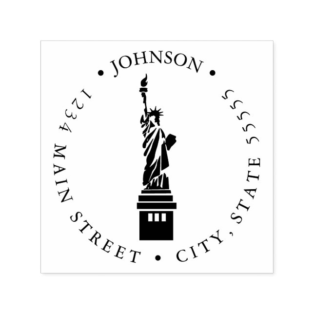 Tampon Auto-encreur Statue de la Liberté Étiquette de retour (Design)