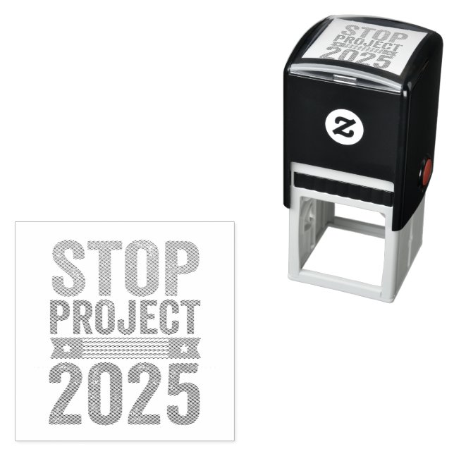 Tampon Auto-encreur Stop Project 2025 Trump American Patroitic (En situation)