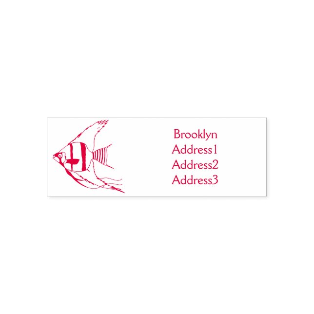 Tampon Auto-encreur Striped angelfish cartoon (Design)