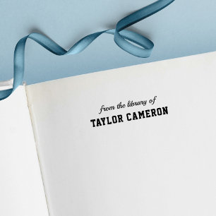 Tampon Auto-encreur Style de Varsity Script et Serif de la bibliothèqu