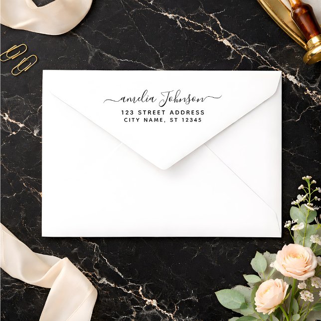 Tampon Auto-encreur Style d'écriture personnalisé Nom & Adresse      (Créateur téléchargé)