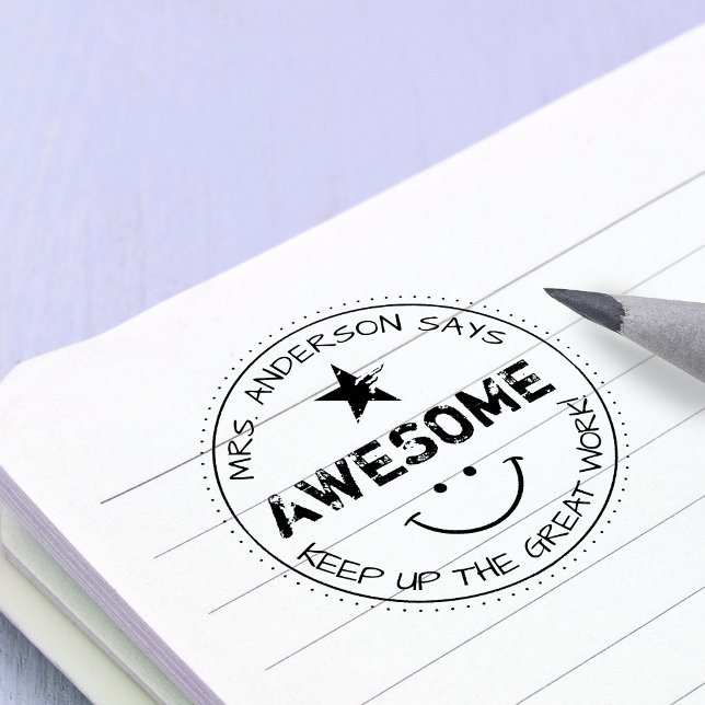 Tampon Auto-encreur Super | Enseignants personnalisés (Awesome | Personalized Teachers Self-inking Stamp)