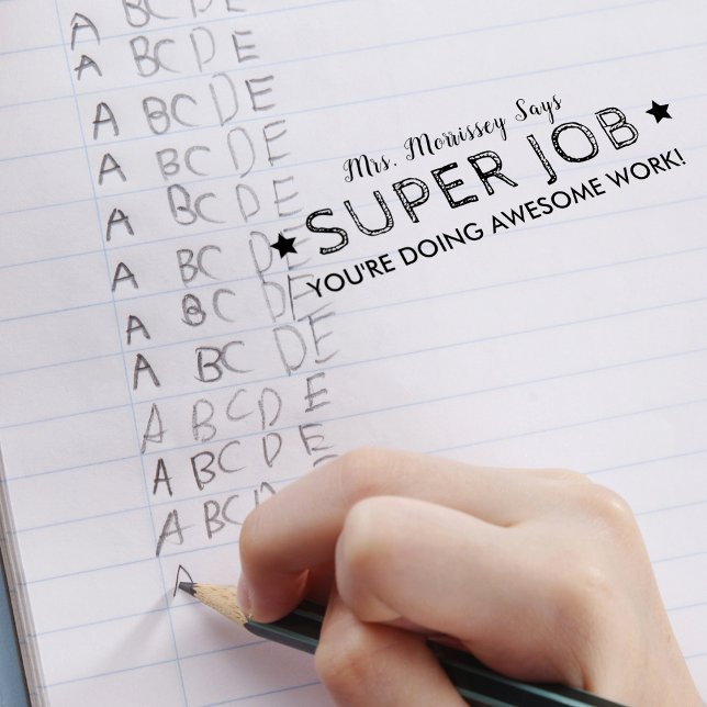 Tampon Auto-encreur Super Travail Excellent Travail Enseignants Person (Super Job Awesome Work Personalized Teachers Self-inking Stamp)