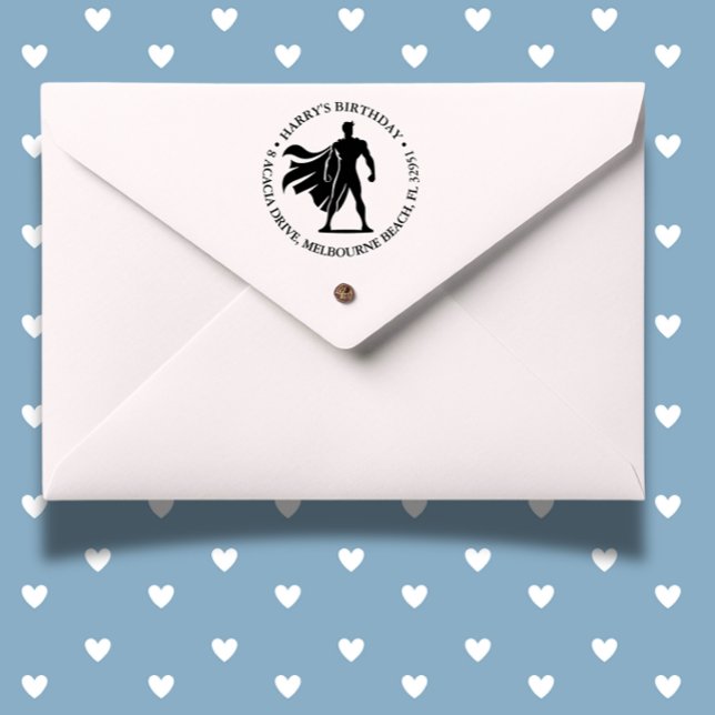 Tampon Auto-encreur Superhero Anniversaire Bash (Make every party special with our Superhero Party Self-inking Stamp.)