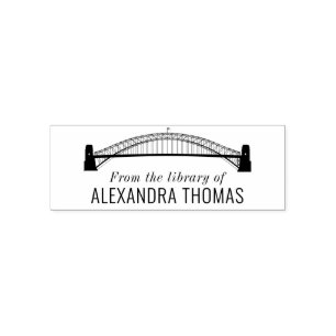 Tampon Auto-encreur Sydney Harbour Bridge "From the Library of" Livre