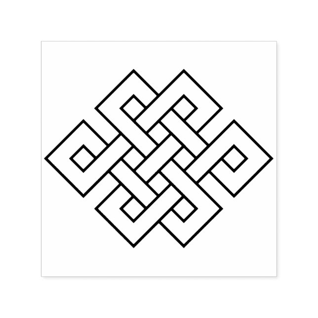 Tampon Auto-encreur Symbole Auspicious de noeud sans fin (Design)