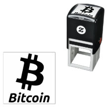 Symbole Bitcoin auto-encre en caoutchouc Timbre ₿