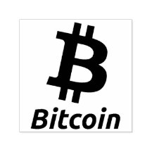 Symbole Bitcoin auto-encre en caoutchouc Timbre ₿