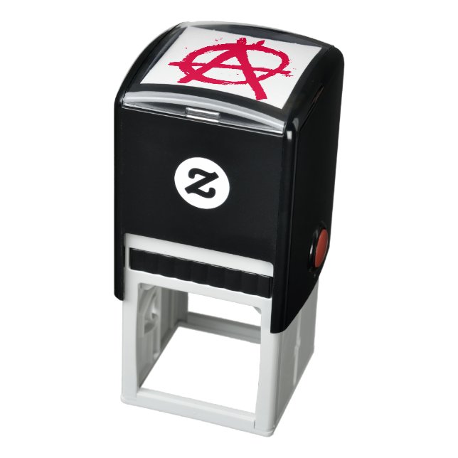 Tampon Auto-encreur Symbole d'anarchie rouge grungy (Produit)