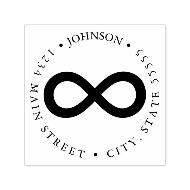Tampon Auto-encreur Symbole de retour Silhouette Lemniscate Infinity É (Design)