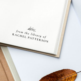 Tampon Auto-encreur Tampon botanique simple de la bibliothèque de nom 
