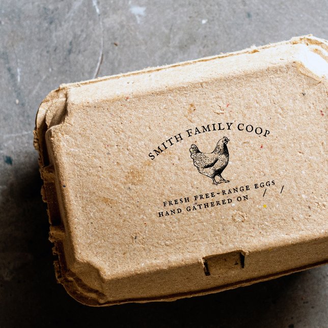Tampon Auto-encreur Tampon en carton d'oeuf de poulet de la famille ru (Créateur téléchargé)