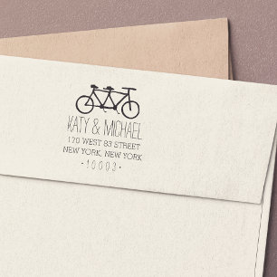 Tampon Auto-encreur Tandem Bicycle Return Address Stamp