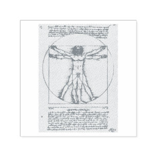 TAMPON AUTO-ENCREUR  TAPIS DE CAOUTCHOUC : LEONARDO DA VINCI : HOMME VI