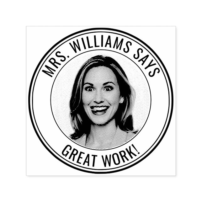 Tampon Auto-encreur Teacher Student Custom Photo Great Work (Design)