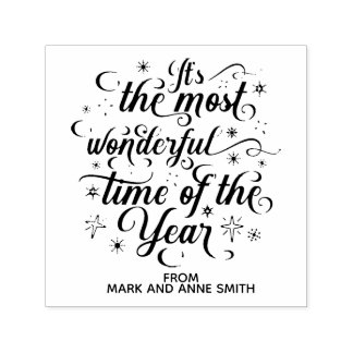 Tampon Auto-encreur Temps le plus merveilleux de l'année Noël Nom de f