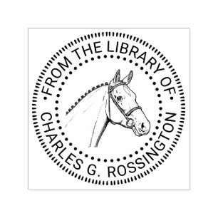 Tampon Auto-encreur Tête de cheval tressée Dessin Bibliothèque Nom du