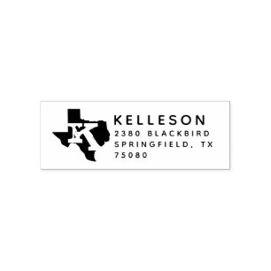 Tampon Auto-encreur Texas bloqué Cachet auto-alimentant adresse de r