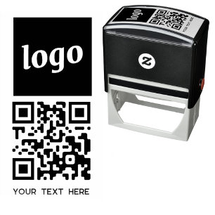 Tampon Auto-encreur Texte de code QR du logo simple