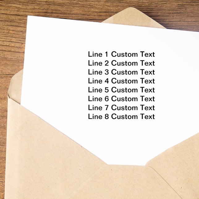 Tampon Auto-encreur Texte personnalisé traditionnel 8 lignes de série (Créateur téléchargé)