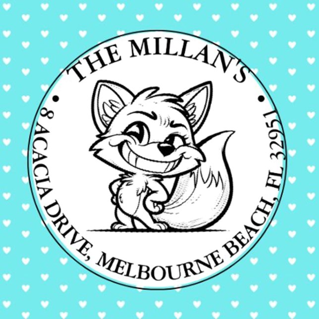 Tampon Auto-encreur Thème Cheeky fox (Add a playful touch to your crafts with the Cheeky Fox Theme Self-Inking Stamp.)