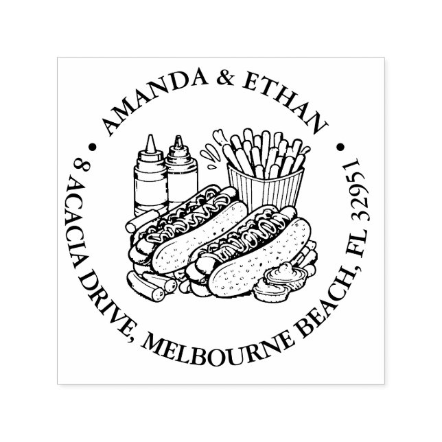 Tampon Auto-encreur Thème Snack Chips Party (Design)