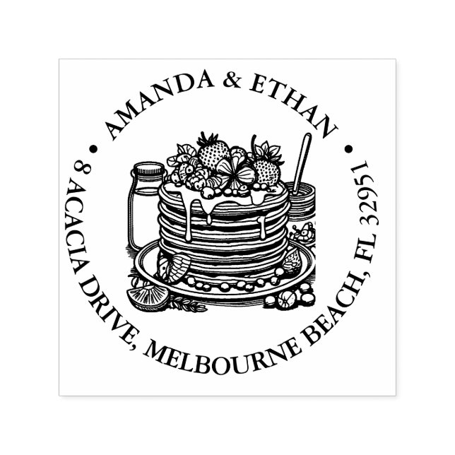 Tampon Auto-encreur Thème Snack Hot Pancake (Design)