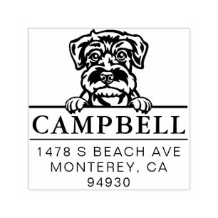 Tampon Auto-encreur Timbre d'adresse de chien personnalisé Cute Schnau