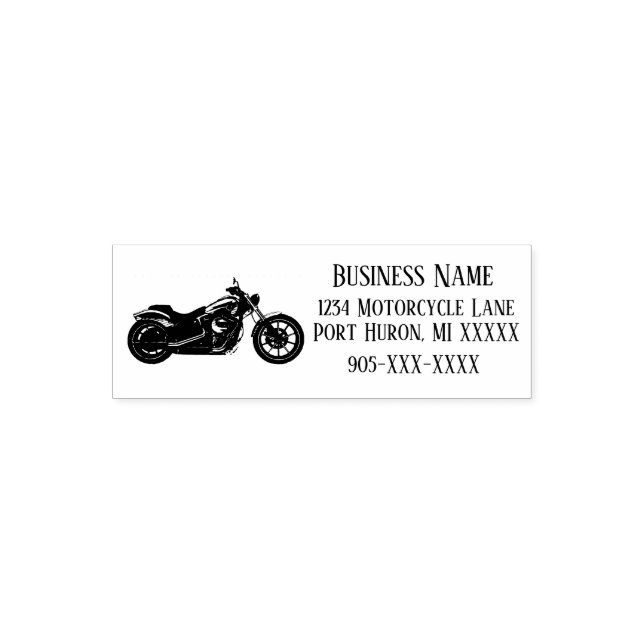Tampon Auto-encreur Timbre d'adresse de retour de moto (Design)
