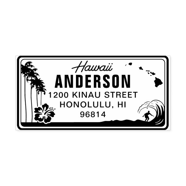 Tampon Auto-encreur Timbre d'adresse de retour de plaque de licence Ha (Design)