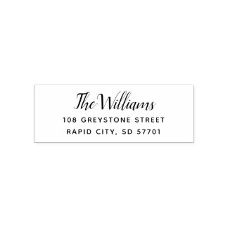 Tampon Auto-encreur Timbre d'adresse de retour de script moderne