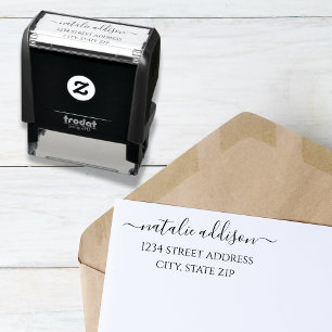 Tampon Auto-encreur Timbre d'adresse de retour Elégant timbre auto-e