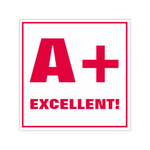 Tampon Auto-encreur Timbre de classement de l'enseignant : A+, EXCELLE