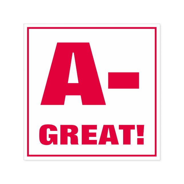 Tampon Auto-encreur Timbre de classement de l'enseignant : A-, GRAND! (Design)
